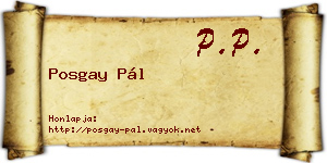 Posgay Pál névjegykártya
